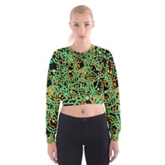 Green Emotions Women s Cropped Sweatshirt