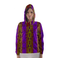 Raining Flowers From The Sky Hooded Wind Breaker (women)