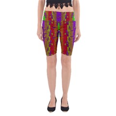 Raining Flowers From The Sky Yoga Cropped Leggings