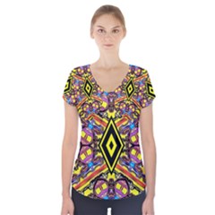 Bulgarian Eye Short Sleeve Front Detail Top