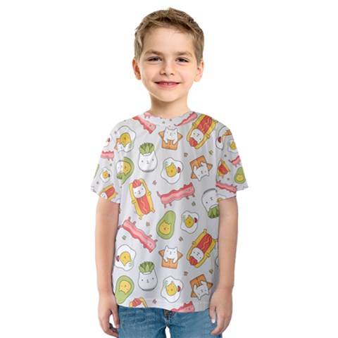 Funny Cat Food Succulent Pattern  Kids  Sport Mesh Tee by kostolom3000shop