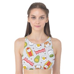 Funny Cat Food Succulent Pattern  Tank Bikini Top by kostolom3000shop