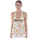 Funny Cat Food Succulent Pattern  Babydoll Tankini Top View1