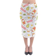 Funny Cat Food Succulent Pattern  Midi Pencil Skirt by kostolom3000shop