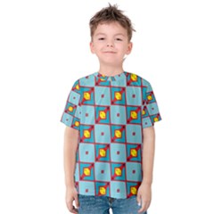 Shapes In Squares Pattern                                                                                                            Kid s Cotton Tee