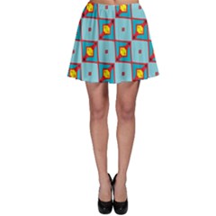 Shapes In Squares Pattern                                                                                                            Skater Skirt by LalyLauraFLM