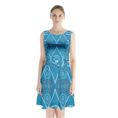 Ornamental Shapes                     Sleeveless Waist Tie Dress