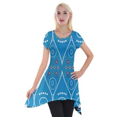 Ornamental Shapes                                                                                                             Short Sleeve Side Drop Tunic