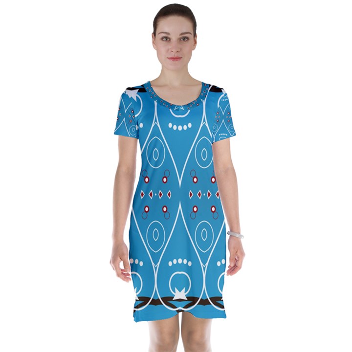 Ornamental shapes                                                                                                             Short Sleeve Nightdress