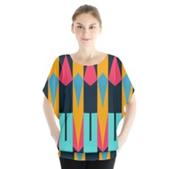 Shapes And Stripes                                   Batwing Chiffon Blouse