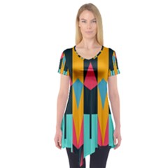 Shapes And Stripes                                      Short Sleeve Tunic