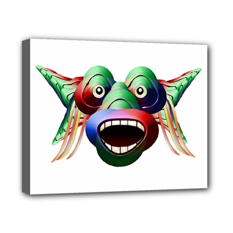 Futuristic Funny Monster Character Face Canvas 10  X 8 