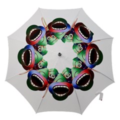 Futuristic Funny Monster Character Face Hook Handle Umbrellas (large)