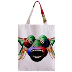 Futuristic Funny Monster Character Face Zipper Classic Tote Bag by dflcprints