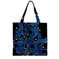 Blue Fantasy Zipper Grocery Tote Bag