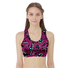 Pink Fantasy Sports Bra With Border