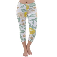 Yellow Ranunculus Capri Winter Leggings 