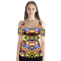 Spirit Time5588 52 Pngyg Butterfly Sleeve Cutout Tee 