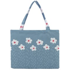 Cloudy Sky With Rain And Flowers Mini Tote Bag by CreaturesStore