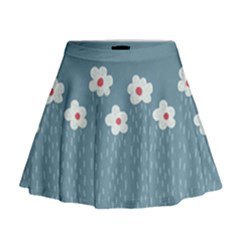 Cloudy Sky With Rain And Flowers Mini Flare Skirt by CreaturesStore