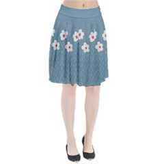 Cloudy Sky With Rain And Flowers Pleated Skirt by CreaturesStore