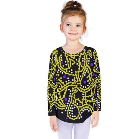 Yellow Fantasy Kids  Long Sleeve Tee by Valentinaart