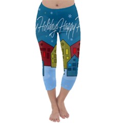 Xmas Landscape Capri Winter Leggings  by Valentinaart