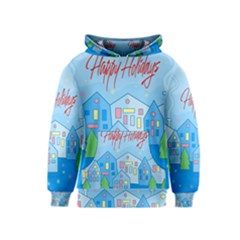 Xmas Landscape - Happy Holidays Kids  Pullover Hoodie by Valentinaart