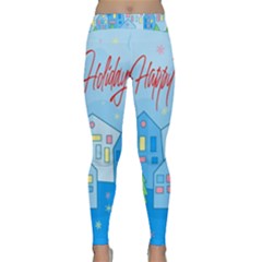 Xmas Landscape - Happy Holidays Classic Yoga Leggings by Valentinaart