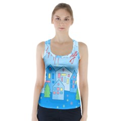 Xmas Landscape - Happy Holidays Racer Back Sports Top by Valentinaart