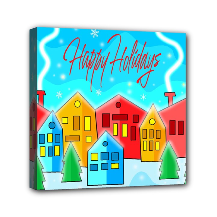 Christmas magical landscape  Mini Canvas 6  x 6 