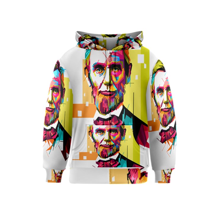 Abraham Lincoln Kids  Zipper Hoodie