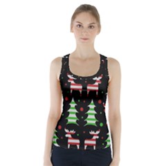 Reindeer Decorative Pattern Racer Back Sports Top by Valentinaart