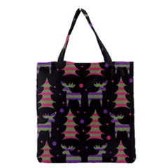 Reindeer Magical Pattern Grocery Tote Bag by Valentinaart