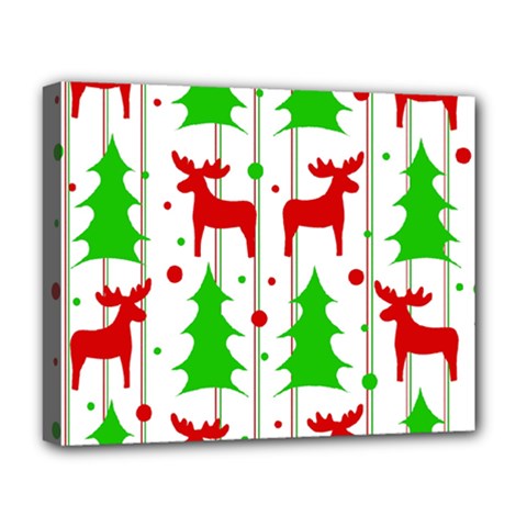 Reindeer Elegant Pattern Deluxe Canvas 20  X 16   by Valentinaart