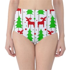 Reindeer Elegant Pattern High-waist Bikini Bottoms by Valentinaart