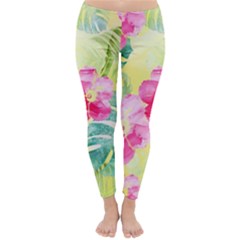 Tropical Dream Hibiscus Pattern Classic Winter Leggings