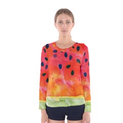 Abstract Watermelon Women s Long Sleeve Tee