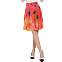 Abstract Watermelon A-line Skirt