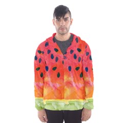 Abstract Watermelon Hooded Wind Breaker (men)