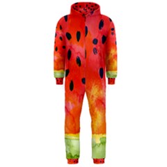 Abstract Watermelon Hooded Jumpsuit (men) 