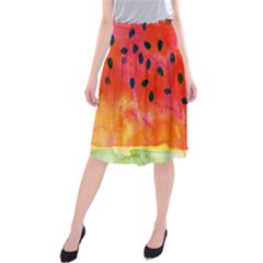 Abstract Watermelon Midi Beach Skirt