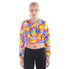 Blue And Pink Dream Women s Cropped Sweatshirt