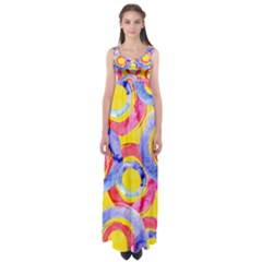 Blue And Pink Dream Empire Waist Maxi Dress by DanaeStudio