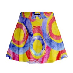 Blue And Pink Dream Mini Flare Skirt