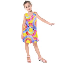 Blue And Pink Dream Kids  Sleeveless Dress by DanaeStudio