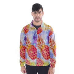 Colorful Pineapples Over A Blue Background Wind Breaker (men)