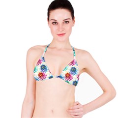 Colorful Dahlias Bikini Top by DanaeStudio