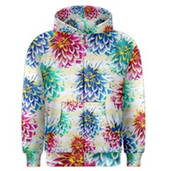 Colorful Dahlias Men s Zipper Hoodie