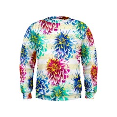 Colorful Dahlias Kids  Sweatshirt